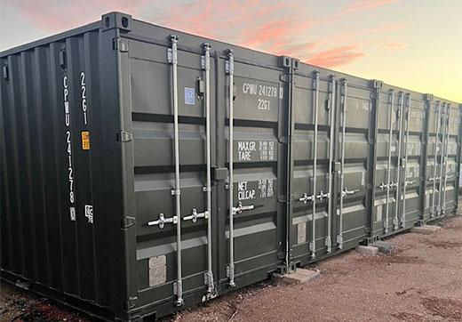Shipping container storage on farm